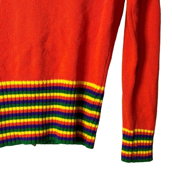 Vintage Starlight Trading Inc Rainbow Striped Button Cardigan 100% Acrylic Korea - Picture 12 of 14